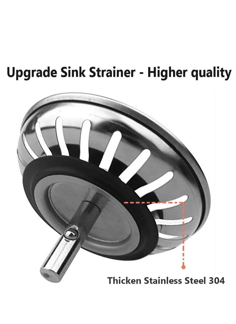 SYOSI Stainless Steel Kitchen Sink Filter Plug Garbage Basket Cover 78 mm Diameter Drain 2 pcs  - Image 5