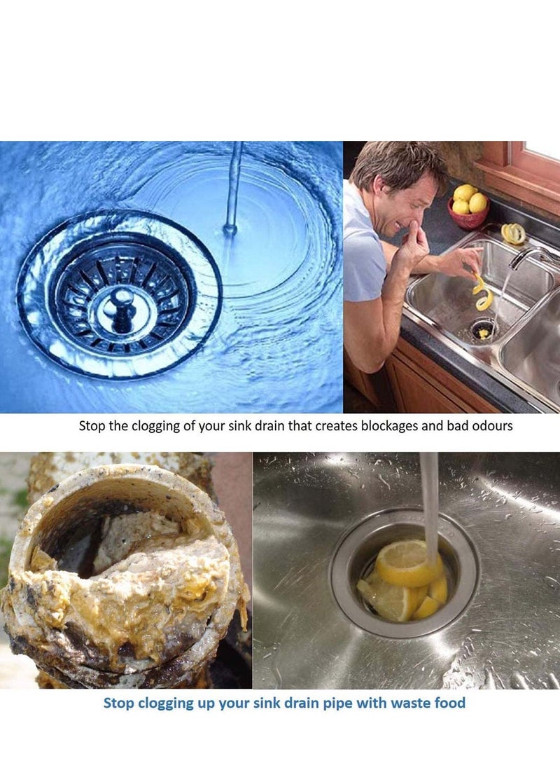 SYOSI Stainless Steel Kitchen Sink Filter Plug Garbage Basket Cover 78 mm Diameter Drain 2 pcs  - Image 2
