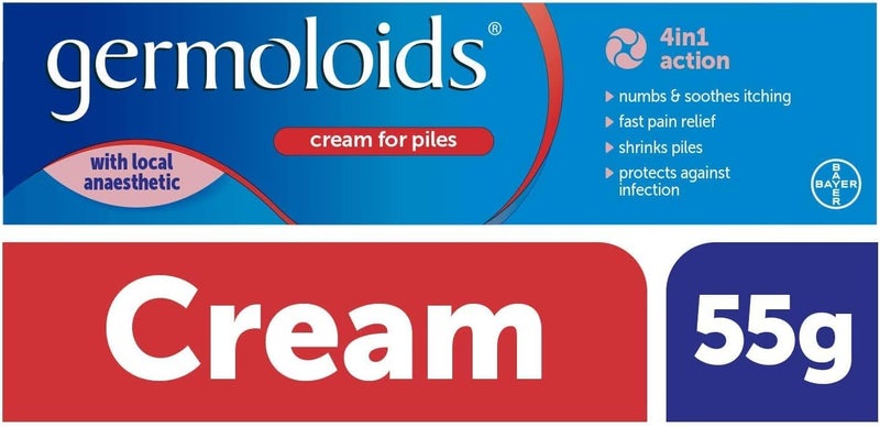 Germoloids Haemorrhoid Cream Piles Treatment with Anaesthetic to Numb the Pain Itch 55 g Pack of 1 Packing may vary - Image 2
