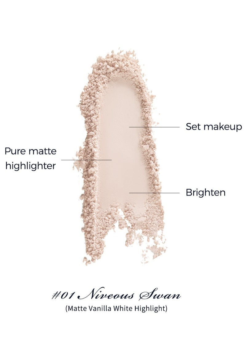Flower Knows - Swan Ballet Embossed Blush, Flocked Mist Embossed Cheek, Inflated Color, Matte, Classic Makeup - 5g (01 Niveous Swan) - Image 1