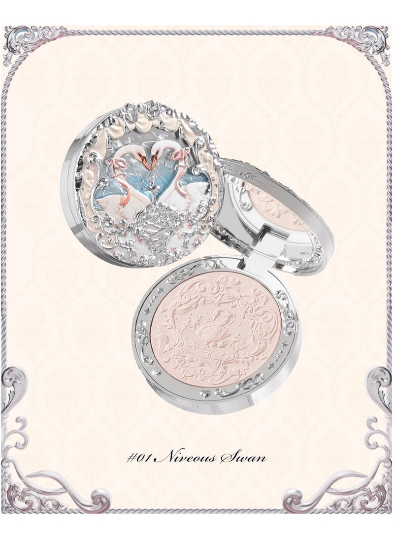 Flower Knows - Swan Ballet Embossed Blush, Flocked Mist Embossed Cheek, Inflated Color, Matte, Classic Makeup - 5g (01 Niveous Swan) - Image 1