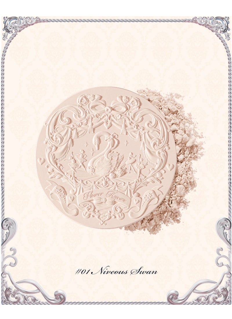 Flower Knows - Swan Ballet Embossed Blush, Flocked Mist Embossed Cheek, Inflated Color, Matte, Classic Makeup - 5g (01 Niveous Swan) - Image 1