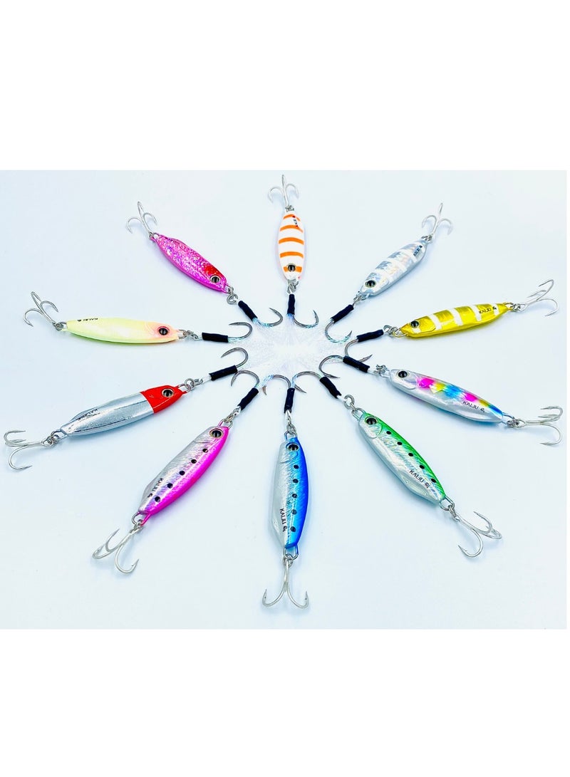 oakura Kaiju Full Luminous Jig Set - 20G Weights, Extra Sharp Bkk Hook, 10 Mesmerizing Colors - Lightweight Gear For Epic Fishing Adventures - Image 2
