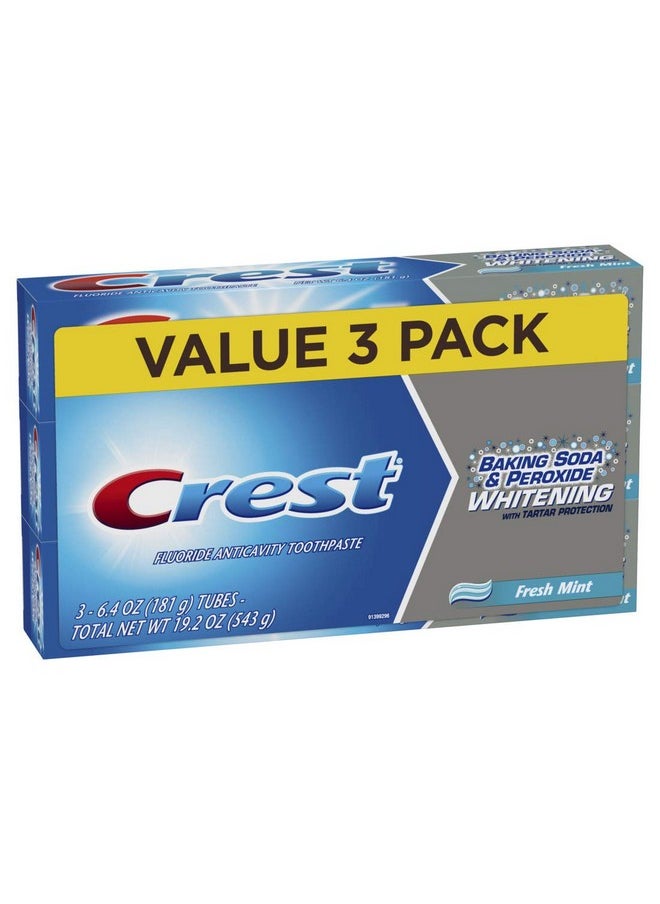 Crest Rest Baking Soda & Peroxide Whitening With Tartar Protection Toothpaste Fresh Mint 6.4 Oz 3 Count  - Image 2