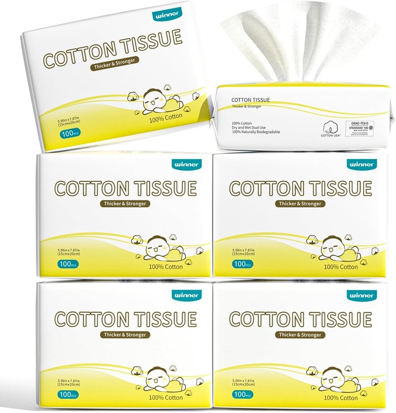 Winner 100% Cotton Dry Wipes - 600 Count - Image 1