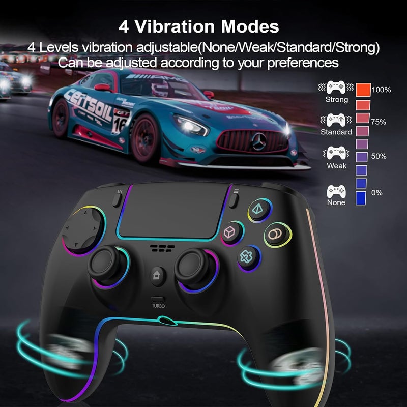 JUNHUAN Multi-color available build Wireless Controller for PS5 Pro/PlayStation-5/PC/Mac with Hall Effect joystick trigger/Back Paddles/Cool RGB/Motion Sensor/TURBO/3.5mm Audio Jack - Built-in Speakers Support P-S5 Console Audio All item simple matching build - Image 5