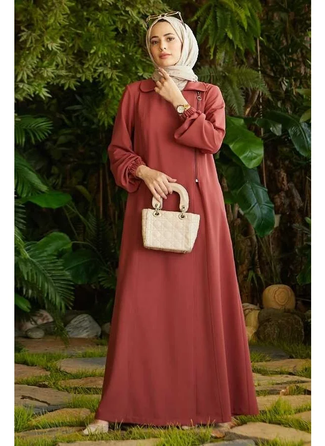 Neways 6541-KREP Side Zippered Abaya Copper