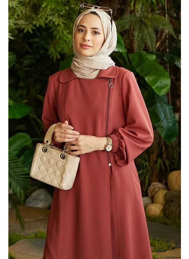 Neways 6541-KREP Side Zippered Abaya Copper