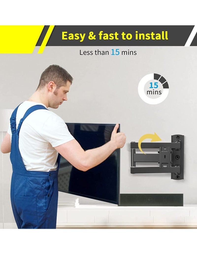 Tilt & Swivel TV Wall Mount - Heavy Duty Steel Bracket for 32-55" LED, LCD, Flat & Curved TVs, 70 lbs Capacity, VESA 400x400 - Image 3