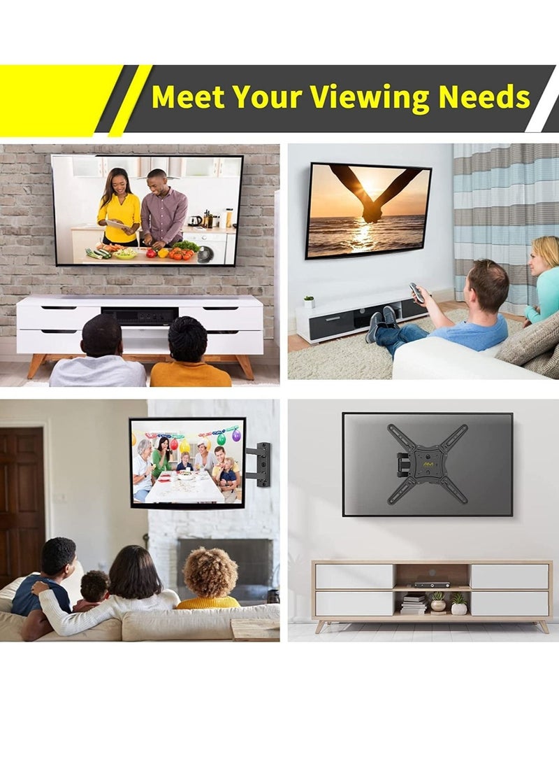 Tilt & Swivel TV Wall Mount - Heavy Duty Steel Bracket for 32-55" LED, LCD, Flat & Curved TVs, 70 lbs Capacity, VESA 400x400 - Image 4