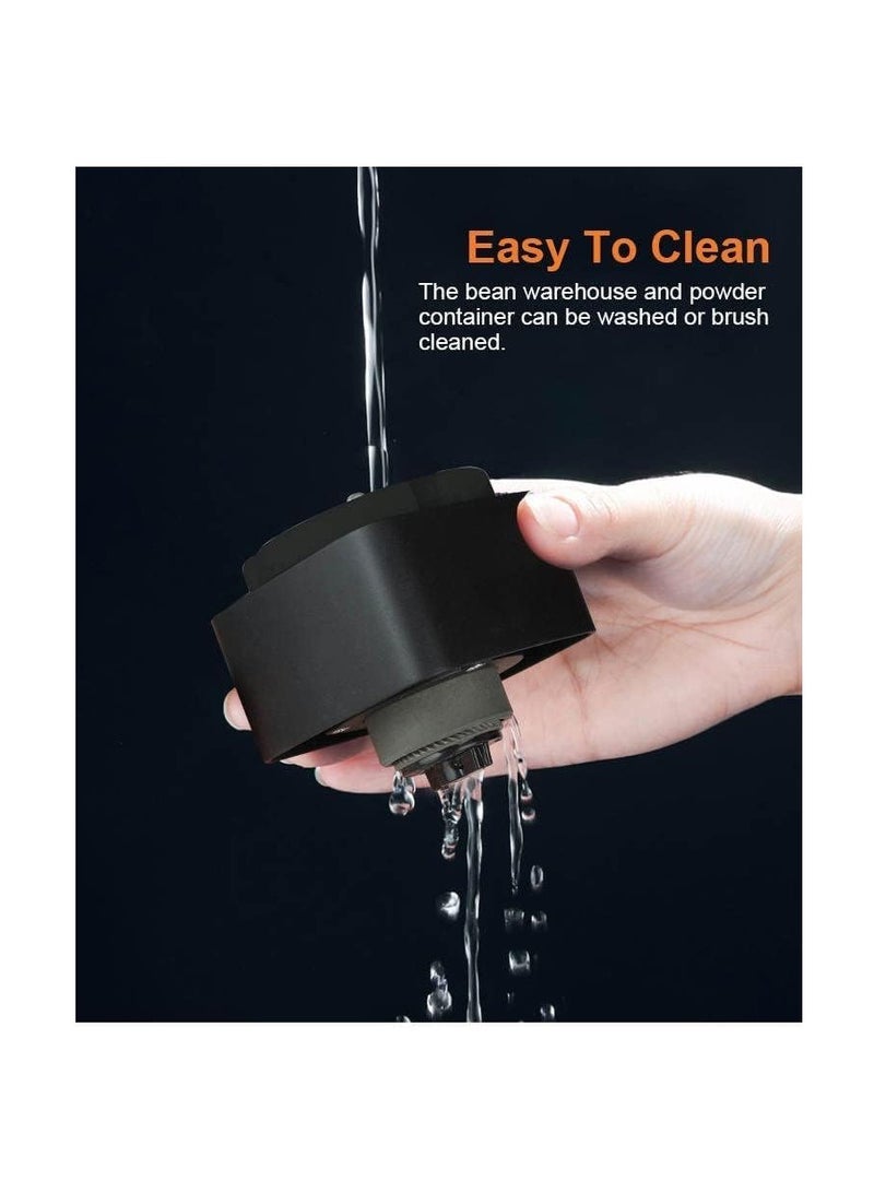 كابتن تيك مطحنة قهوة محمولة ، مطحنة قهوة USB 1300 مللي أمبير ، طاحونة أوتوماتيكية قابلة للتعديل بسعة 30 جرام ، مناسبة لمقهى مكتب السفر المنزلي - Image 4