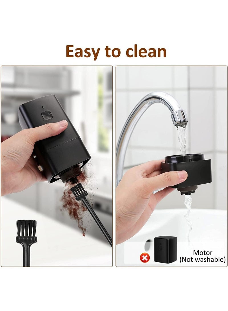 كابتن تيك مطحنة قهوة محمولة ، مطحنة قهوة USB 1300 مللي أمبير ، طاحونة أوتوماتيكية قابلة للتعديل بسعة 30 جرام ، مناسبة لمقهى مكتب السفر المنزلي - Image 5