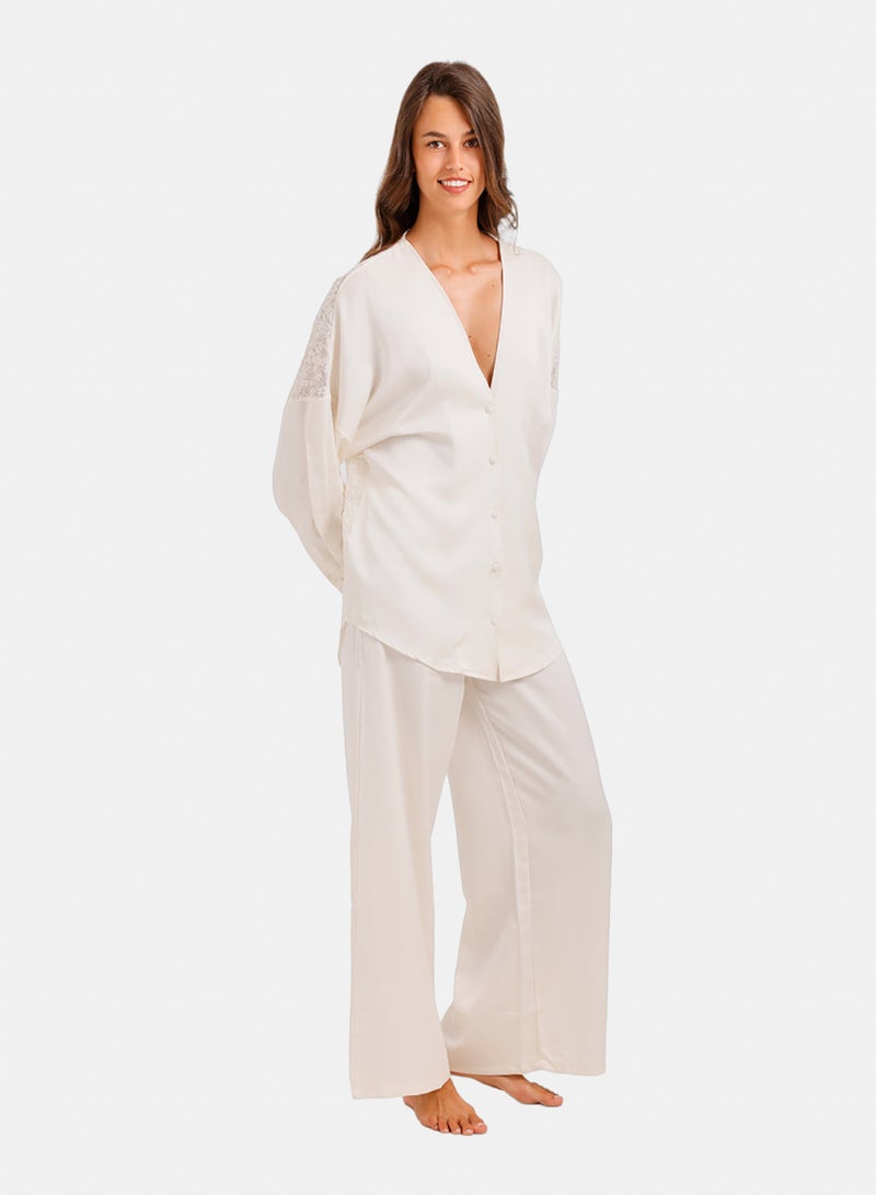 Carina Lace Back Pyjama Set - Image 2
