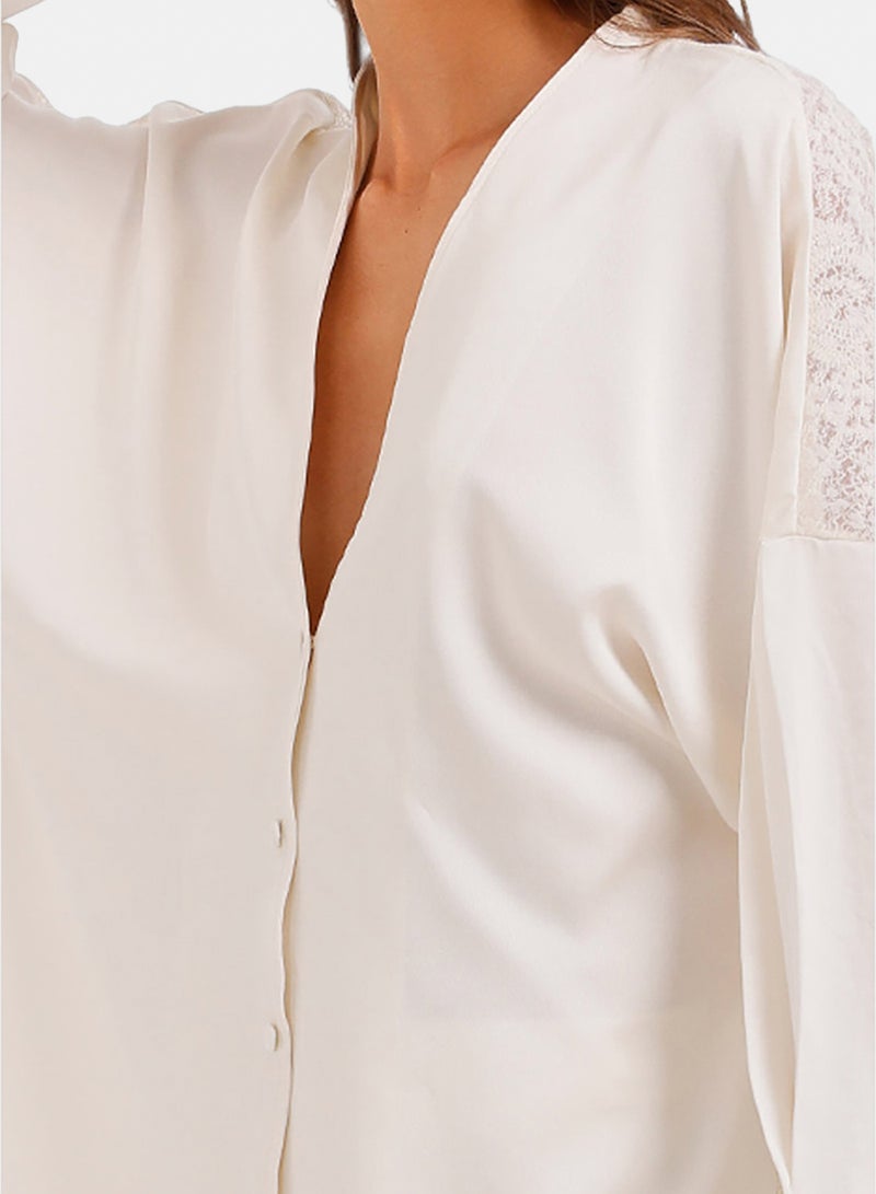Carina Lace Back Pyjama Set - Image 5
