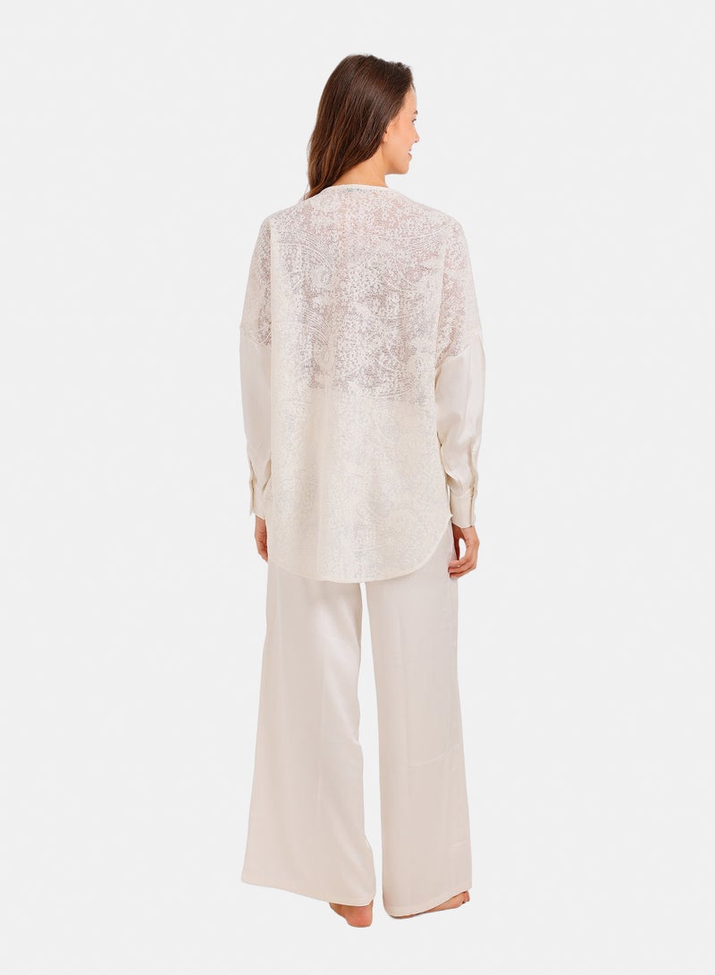 Carina Lace Back Pyjama Set - Image 4