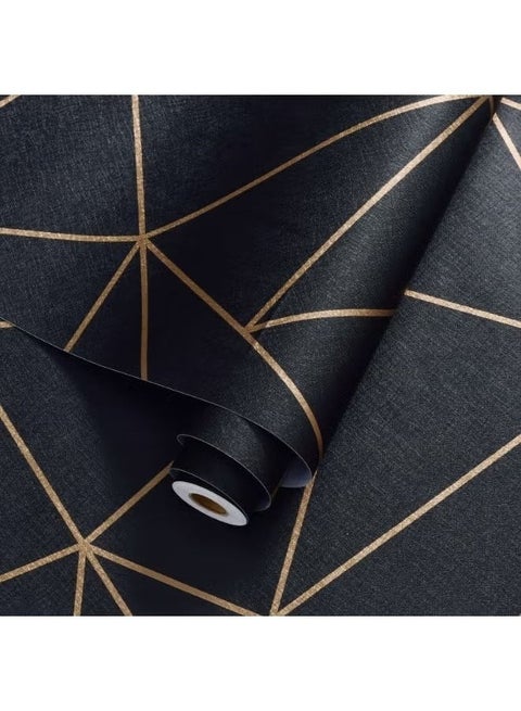 ورق حائط ذاتي اللصق مقاس 45 سم x 10 م، ديكور غرفة نوم المنزل وغرفة المعيشة، ورق حائط مقاوم للماء، ورق حائط مرئي ثلاثي الأبعاد من الذهب الأسود