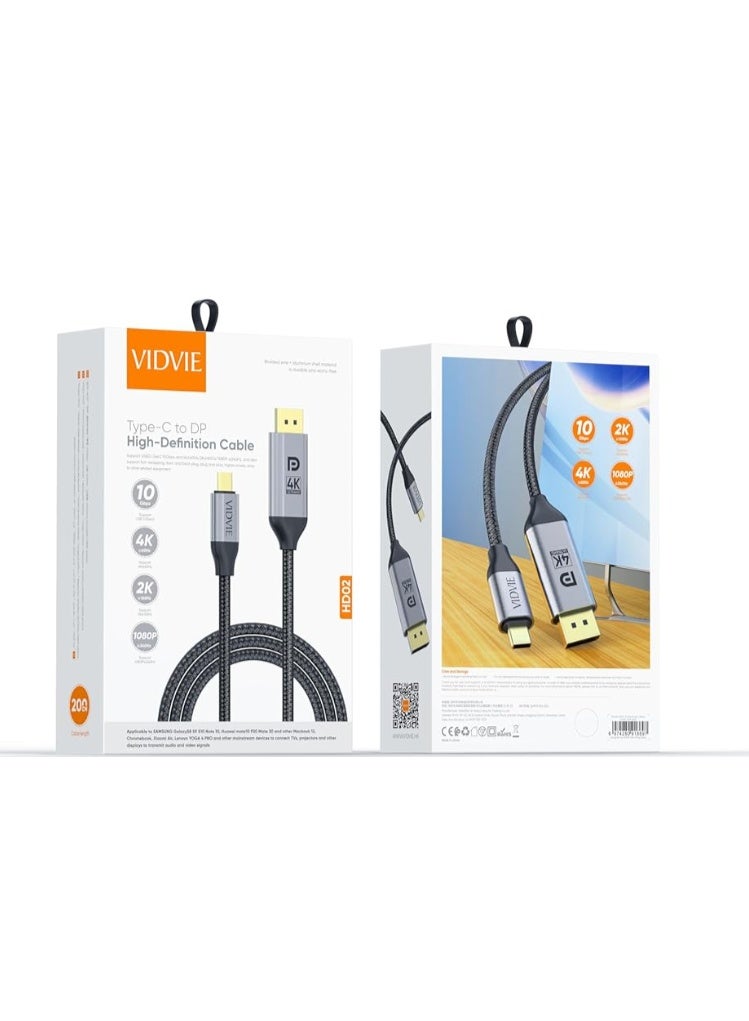 فيدفي كابل عالي الوضوح من نوع HD02 Type-C إلى DP - Image 1