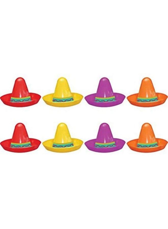 Amscan Assorted Mini Plastic Sombrero 2 1/2", Multicolor 8 Pcs. - Image 4