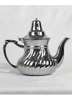 HTH Classic Arabic Style Engraved Design Coffee Dallah Pot Rustproof Premium Stainless Steel Teapot Mirror Finish Coffee Kettle Easy Pour Spout Tea Kettle with Hinged Lid and Ergonomic Handle Dishwasher Safe Induction Safe Teapot for Office Home 0.7/1.6 L  - Image 1