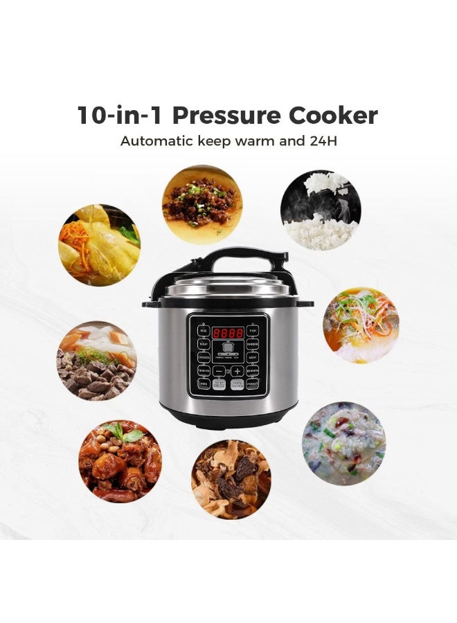 جليفار طنجرة ضغط رقمية - طنجرة متعددة قابلة للبرمجة - وظيفة الضغط السريع، إعدادات مسبقة بلمسة واحدة، مؤقت ذكي، قفل آمن للغطاء، مثالية للوجبات اليومية الصحية وتحضير الوجبات - Image 4