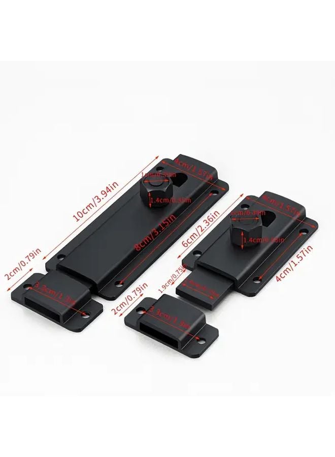 Grey No Drill Aluminum Alloy Door Lock 12cm Snap On Bolt For Cabinet Wardrobe - Image 4