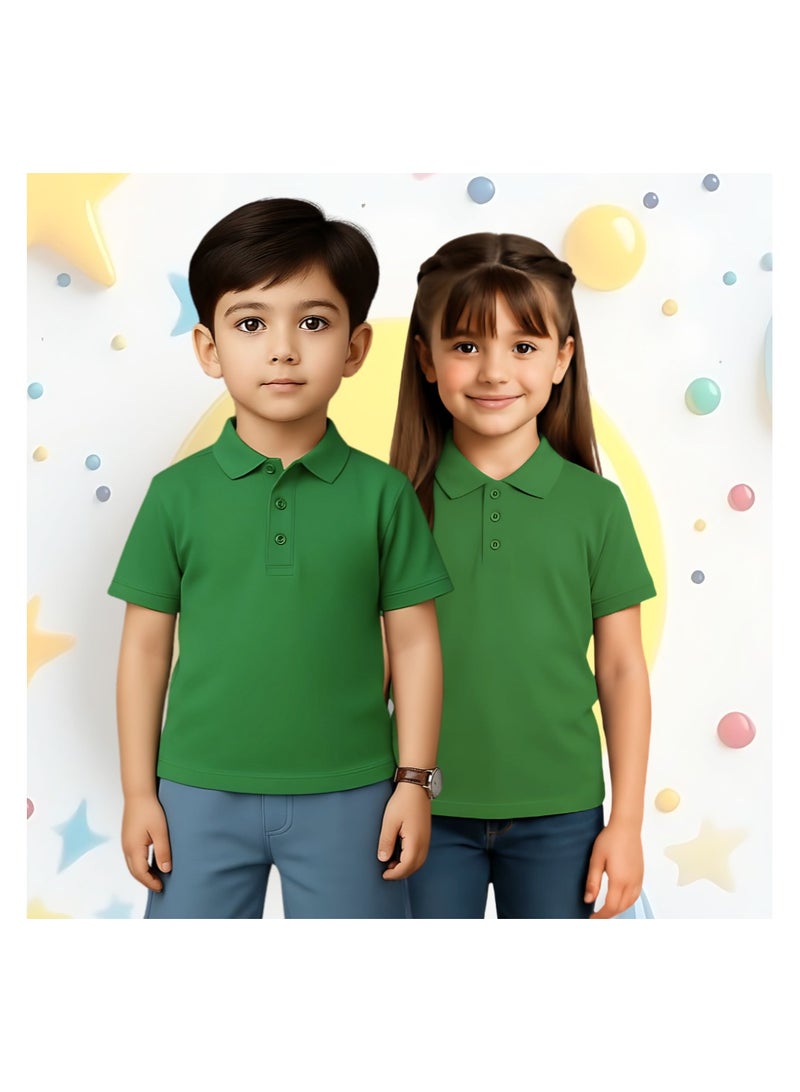 برينت شوب فور مي تيشيرت بولو أساسي للأطفال للجنسين 230 جرام أخضر - Image 5