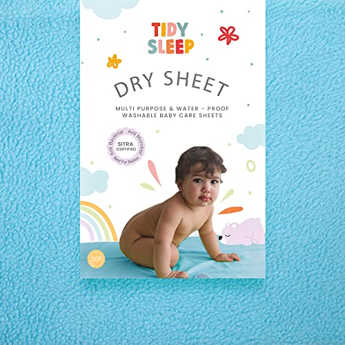 Tidy Sleep Instadry Anti-Piling Fleece Extra Absorbent Quick Dry Sheet for New Born Babies, Cotton Bed Protector Mattress Pack of 2 Blue-Pink Small (70x50) cm - Image 3