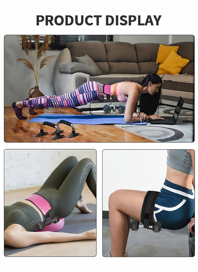 GROIC - Exercise Hip Thrust Belt,Easy to Use with Dumbbells, Kettlebells,or Plates, Slip-Resistant Padding that Protects Your Hips for the Gym, Home Workouts,Hip Thrust Belt with 2 Dumbbells - Image 1