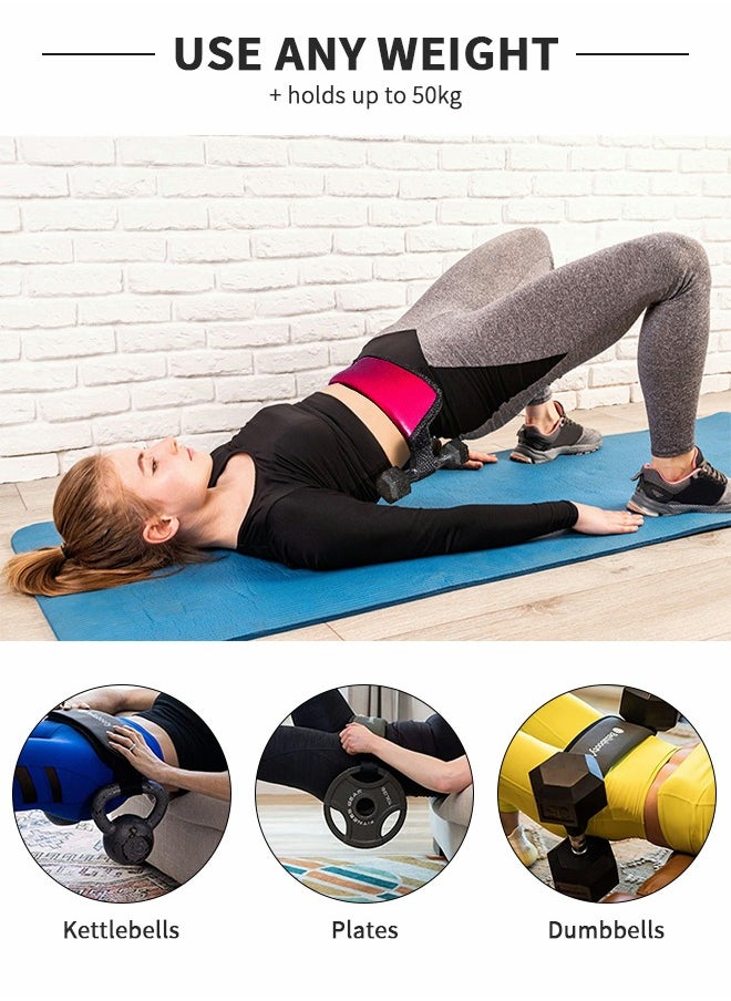 GROIC - Exercise Hip Thrust Belt,Easy to Use with Dumbbells, Kettlebells,or Plates, Slip-Resistant Padding that Protects Your Hips for the Gym, Home Workouts,Hip Thrust Belt with 2 Dumbbells - Image 1