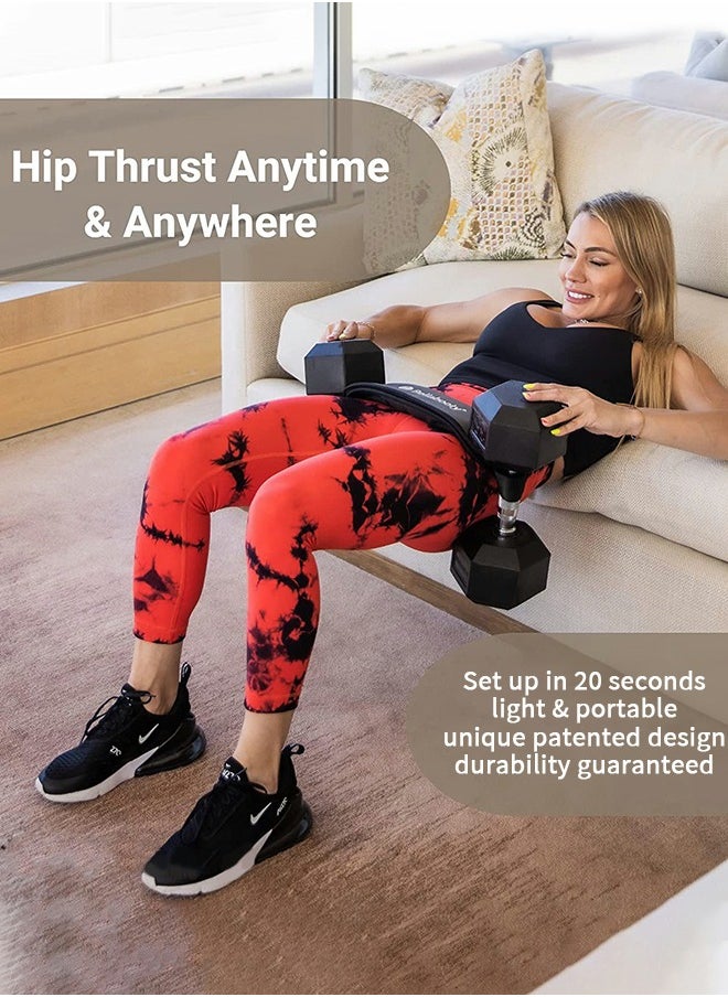 GROIC - Exercise Hip Thrust Belt,Easy to Use with Dumbbells, Kettlebells,or Plates, Slip-Resistant Padding that Protects Your Hips for the Gym, Home Workouts,Hip Thrust Belt with 2 Dumbbells - Image 1