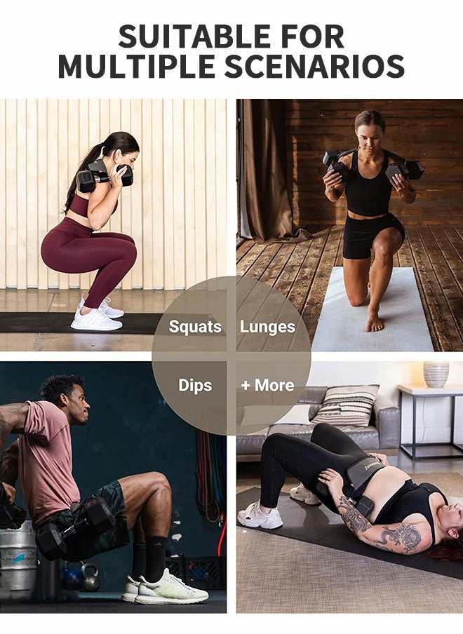 GROIC - Exercise Hip Thrust Belt,Easy to Use with Dumbbells, Kettlebells,or Plates, Slip-Resistant Padding that Protects Your Hips for the Gym, Home Workouts,Hip Thrust Belt with 2 Dumbbells - Image 1