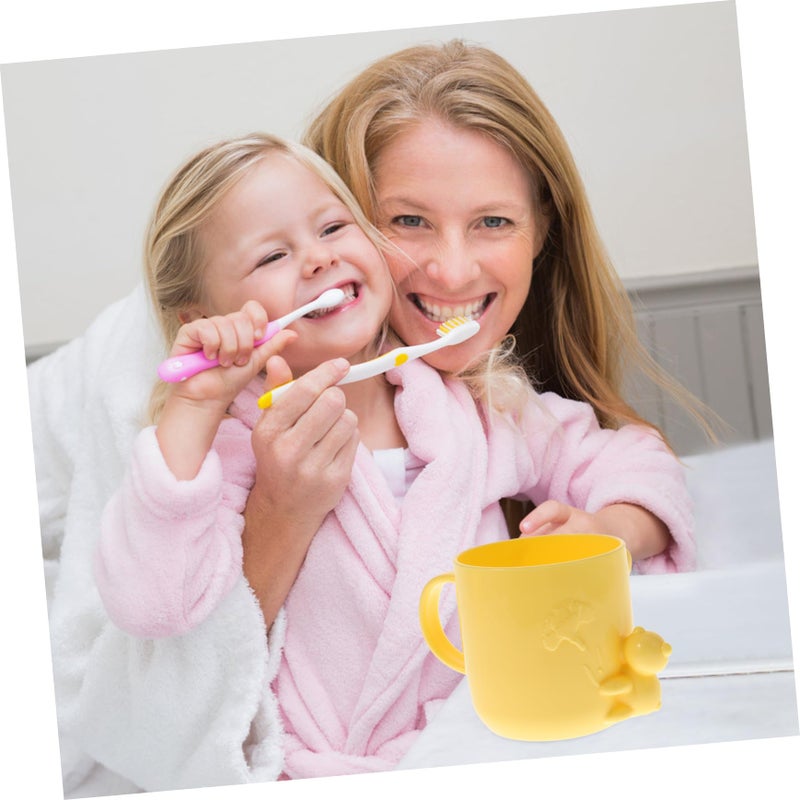 Cartoon Mouthwash Cups With Sturdy Handles Portable Toothbrush Tumblers Easy To Clean Random Colors - Image 5