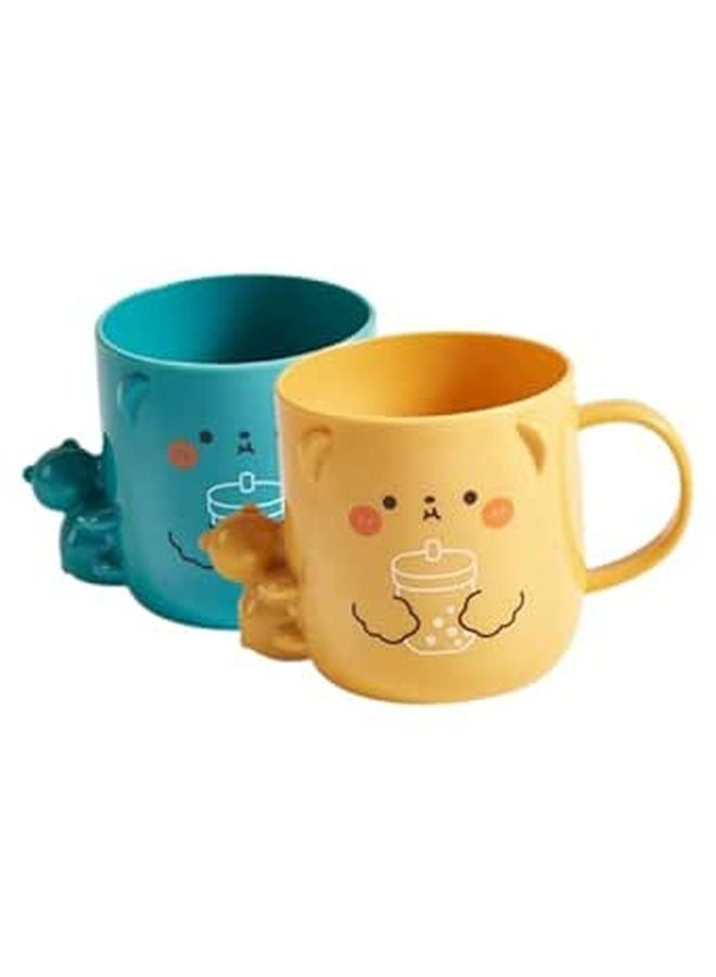 Cartoon Mouthwash Cups With Sturdy Handles Portable Toothbrush Tumblers Easy To Clean Random Colors - Image 1
