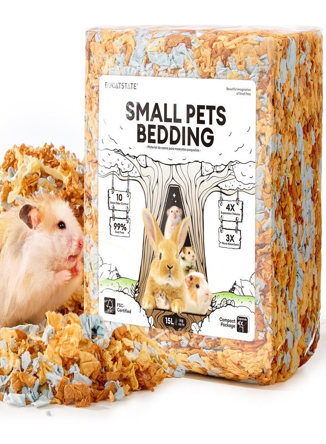 BUCATSTATE Hamster Bedding 15L, Truly 99% Dust-Free Small Animal Paper Bedding Odor Control, Cozy Hamster Litter for Rabbit Rat Syrian Dwarf Hamsters Gerbils (Harvest Sunset) - Image 1