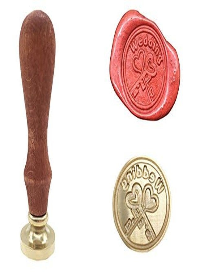 T-shin Vintage Retro Classical Wax Sealing Stamp Arts Crafts Romantic Symbol Wax Seal Stamp Metal Stamp Fancy Greetings for Wedding Invitation Letter (Gold-Wedding) - Image 2