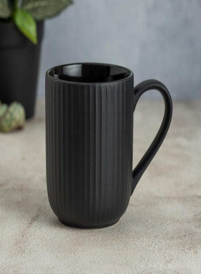 Clay Craft Fine Ceramic Linea Microwave Safe Coffee & Milk Mug, 360Ml, 1 Piece, Black, Mug for Coffee, Ideal for Gifting, Perfect for Home & Office - Image 1