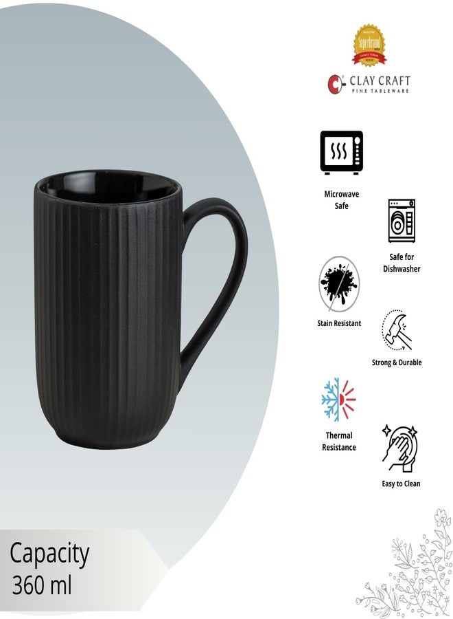 Clay Craft Fine Ceramic Linea Microwave Safe Coffee & Milk Mug, 360Ml, 1 Piece, Black, Mug for Coffee, Ideal for Gifting, Perfect for Home & Office - Image 5