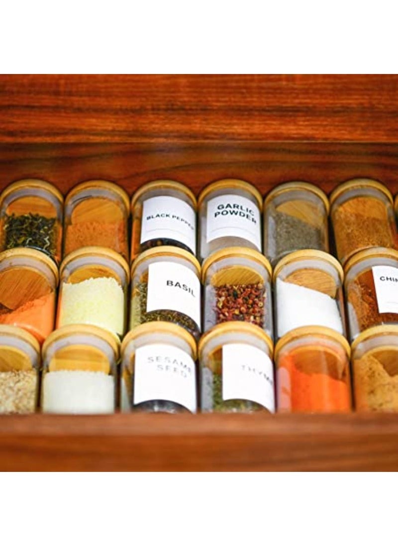 QUESERA - Glass Spice Jars Set, 3.2oz Mini Spice Jar with Bamboo Airtight Lids - Image 1