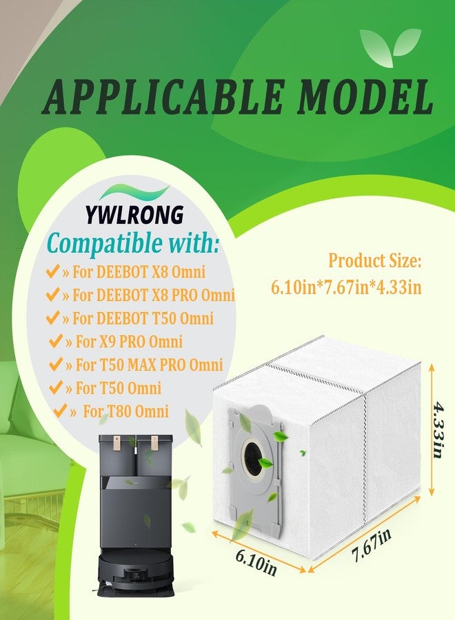 14 قطعة من أكياس الغبار لـ ECOVACS DEEBOT X8 PRO Omni/X8 Omni/X9 PRO OMNI/T50 Pro omni/T50 MAX PRO Omni/T50 Omni/T80 Omni أكياس غبار بديلة لمكنسة كهربائية روبوتية - Image 5