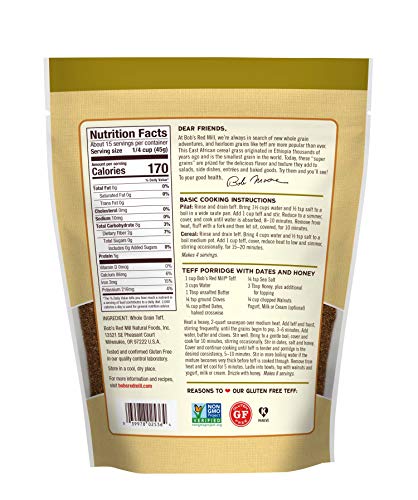 Bob's Red Mill Whole Grain Teff, 24oz (Pack of 1) - Non GMO, Whole Grain, Vegan, Kosher - Image 3