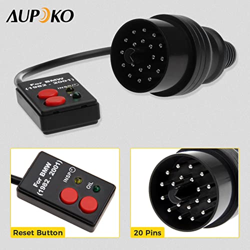 Aupoko أداة إعادة ضبط خدمة الزيت Aupoko، 20 دبوس مقبس OBD أداة إعادة ضبط خدمة الزيت بديلة لسيارات BMW 1982-2001 E30 E34 E36 E39 - Image 5