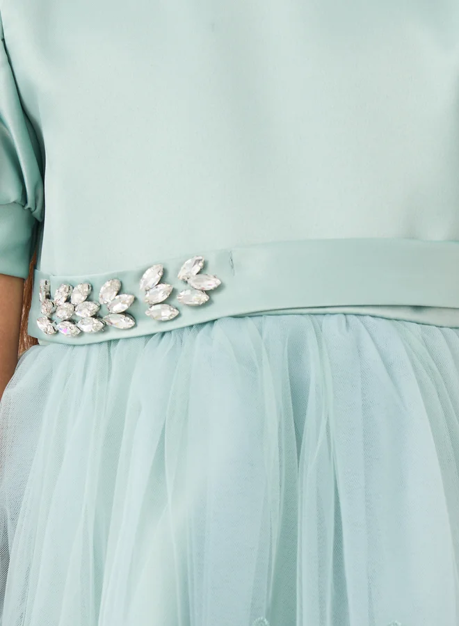 Styli Floral Tulle Party Dress