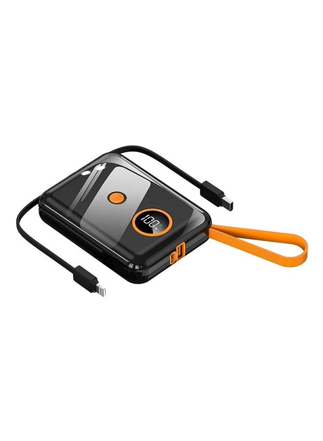 Portable Power Bank with Built-in Cable, 10000mAh – Fast Charging, Lightweight & Travel-Friendly Mobile Charger  - Image 1