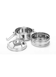 Expresso Expresso - Stainless Steel Food Grade Lunch Box | Traditional Tiffin Carrier/Container for School/Office, Dia 13cm | 2 Tier  - Image 2