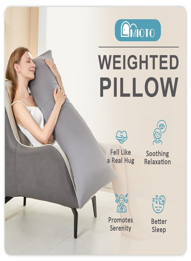 MIOTO Weighted Body Pillow 8lb, Cooling Body Pillow for Adults with Tencel Fabric(48"*14", Grey) - Image 2