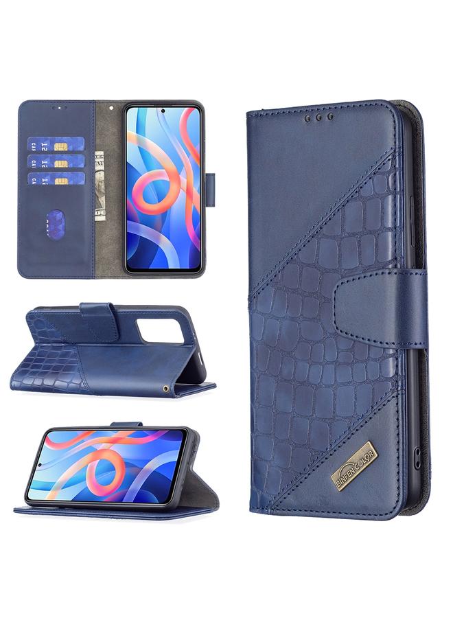 Case For Xiaomi Redmi Note 11 5G /Note 11T 5G/Poco M4 Pro 5G Matching Color Crocodile Texture Horizontal Flip Leather Phone Case with Wallet & Holder & Card Slots