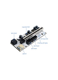 EUROMAX بطاقة PCI-E 1X إلى 16X Riser الإصدار 010x - بطاقة محول Riser مدعومة بتمديد الرسومات مع كابل تمديد USB 3.0 مقاس 24 بوصة لتعدين وحدة معالجة الرسومات  - Image 2