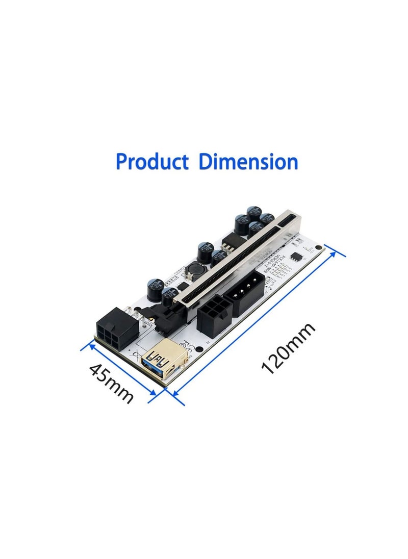 EUROMAX PCI-E 1X to 16X Riser Card version 010x - Graphics Extension Powered Riser Adapter Card with 24in USB 3.0 Extension Cable for GPU Mining  - Image 3