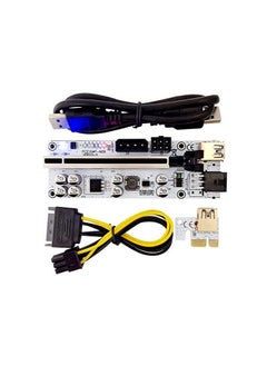 EUROMAX بطاقة PCI-E 1X إلى 16X Riser الإصدار 010x - بطاقة محول Riser مدعومة بتمديد الرسومات مع كابل تمديد USB 3.0 مقاس 24 بوصة لتعدين وحدة معالجة الرسومات  - Image 1