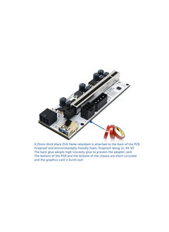 EUROMAX بطاقة PCI-E 1X إلى 16X Riser الإصدار 010x - بطاقة محول Riser مدعومة بتمديد الرسومات مع كابل تمديد USB 3.0 مقاس 24 بوصة لتعدين وحدة معالجة الرسومات  - Image 4